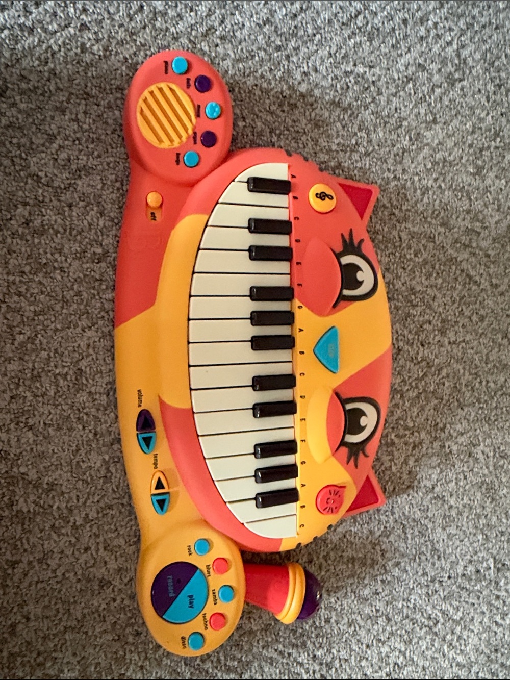 Kids Cat Keyboard Piano Toy - Orange and Yellow